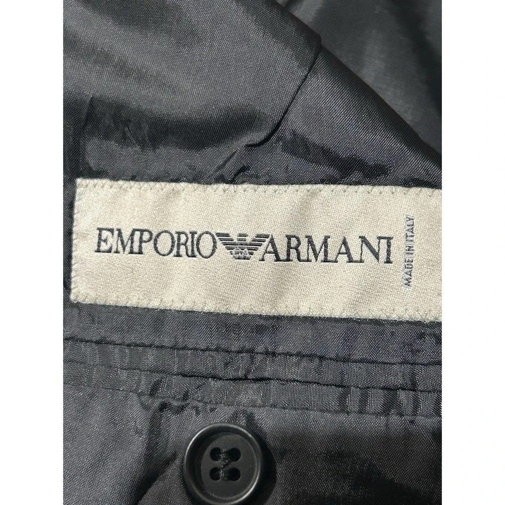 Emporio Armani Mens Black Virgin Wool Blazer Suit Jacket IT 50 US 40R Italy